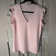 Calvin Klein- Pink Sleeveless V Neck Top. Worn Once, New Without Tags. V Neck Top, Womens Calvin Klein, V Neck Tops, Calvin Klein, Top Blouse, Blouses, Womens Tops, V Neck, Tags