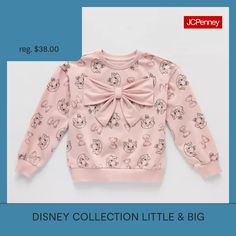 In the spirit of Marie, from the lovable Disney movie, Aristocats, this little and big girl's graphic sweatshirt features a large bow at the front. Cut for a slightly loose fit, this pullover is made from soft cotton-fleece with a crew neckline, drop shoulders, and long sleeves.Features: BowCharacter: the AristocatsClosure Type: Pullover HeadFit: Regular FitNeckline: Crew NeckSleeve Length: Long SleeveSleeve Style: Drop-Shoulder SleeveFiber Content: 60% Cotton, 40% PolyesterFabric Description: … Pink Long Sleeve Disney Top, The Aristocats, Disney Movie, Large Bow, Pink Sweatshirt, Shop Sweatshirts, Cotton Fleece, Crew Neckline, Drop Shoulder