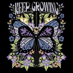 If you're looking for the hottest new trends, you're in the right place! Take your everyday style to the next level with this lovely new Girls' Keep Growing Butterfly Crop T-shirt from Lost Gods! This tee features a butterfly with flowers in the background and the words: "Keep Growing," across the front. Make everything from workouts to running errands, or even just lounging around the house a little extra chic! There’s no end to the awesomeness you’ll find when you shop apparel by Lost Gods Col Butterfly With Flowers, God Clothes, Butterfly T Shirt, Keep Growing, Girls Graphic Tee, Sleeve Packaging, Graphic Tee Design, Monarch Butterfly, A Butterfly