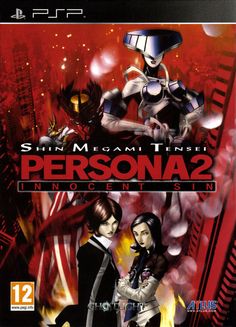 the coverart for personaa 2 innocent sin, featuring two women in futuristic outfits