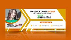 an orange and white facebook cover design