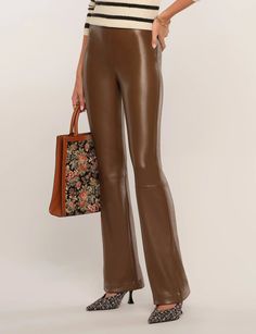 Faux Leather Pull On Heartloom Farris Pants in Mocha Brown Vegan Leather Pant, Trendy Work Outfit, Semi Annual Sale, Leather Pant, Favorite Sweater, Feminine Dress, Feminine Outfit, Chic Boutique, Up Styles