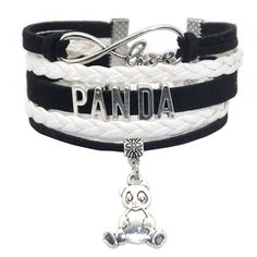 PRICES MAY VARY. Unique And Handmade Design: This is a handmade infinity panda bracelet,made with cotton ropes,leather ropes, lobster clasp, alloy Charm Colorful And Beautiful Design: This is a handmade infinity panda jewelry, made with cotton ropes,leather ropes, lobster clasp, alloy Charm Easily Adjust To Fit Wrist: You can easily adjust this panda bear bracelet from 6.5 inches to 8.5 inches. So that it can fits your wrist Has A Beautiful Chain Tail: This cheap panda bear charm bracelet has a Panda Bracelet, Bedazzled Liquor Bottles, Panda Day, Panda Jewelry, Charm Bracelets For Girls, Panda Charm, Bear Panda, Bracelet For Girls, Lovers Bracelet