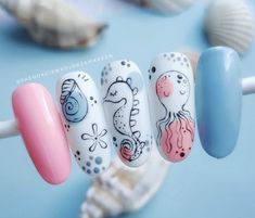 Nail Design Ideas 2023, Winter Nail Trends, Sea Nail Art, Easter Nails Easy, Christmas Nail Design, Summer Nails Ideas, Sea Nails, Easter Nail, Nail Acrylic