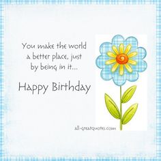 a birthday card with a flower on it