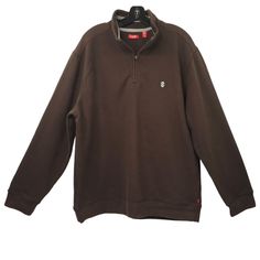 Izod Quarter Zip Sueded Fleece Pullover Sweater Sweatshirt Mens Xl Brown New - New With Tags. - Please See Measurements In Photos (Measurements Taken Flat) To Help Determine Accurate Sizing. Length Measured From Back Neck Seam To Hem. - Size: Xl - Color: (Coffee Bean) Brown - Material: Cotton, Polyester - Please See All Photos For Further Description And Condition. Quarter Zip Men, Color Coffee, Half Zip Sweaters, Back Neck, Coffee Bean, Zip Sweater, Fleece Fabric, Half Zip, Pullover Sweater