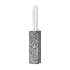 a white toothbrush holder in concrete on a white background with clipping for text