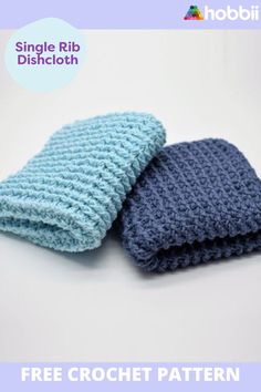 two crocheted dishcloths sitting next to each other