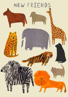 an image of different animals on a white background with zebras and giraffes