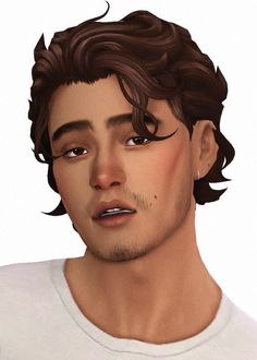 an animated image of a young man with wavy hair and piercings on his ears