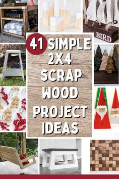 some wooden projects are shown with the words, simple scrap wood project ideas