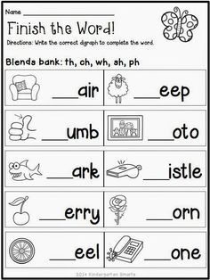 worksheet for beginning and ending the word blends with pictures to print out