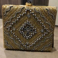 Beaded Stain On Interior. Still Has New Tag On Bag. Chain Can Be Store On Inside To Use As A Clutch Beaded Shoulder Bag, Stella Mccartney Handbags, Cowhide Handbags, Studded Handbag, Pink Shoulder Bag, Crochet Shoulder Bag, Green Handbag, Gold Lame, Dance Bag