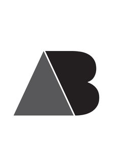 the letter b is made up of two triangles and one triangle has been placed on top of