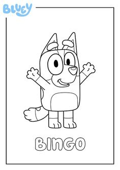 a coloring book with an image of a cartoon character in the word blingo