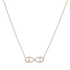 Chic sparkle with meaning makes this the perfect new necklace you need in your stack! This elevated version of the symbolic infinity symbol not only carries a spiritual meaning but also adorns your neckline with chic sparkle. Representing anything that is infinite in value, but adding even more meaning to that notion now you can personalize this 14K Solid Gold handcrafted custom Diamond Infinity Letter Necklace with your favorite letters to carry with you every day. Pairs beautifully with our Di Letter Bracelet, Infinity Symbol, With Meaning, Spiritual Meaning, Letter Necklace, Rose Gold Necklace, Necklaces Bracelets, Gold Diamond, Natural Diamonds