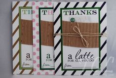 two thank cards with twine tied together