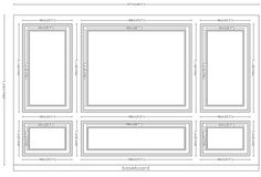 a drawing of the front and back sides of a window with measurements for each section