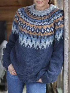 Casual Fair Isle Long Sleeve Pattern, Fall Long Sleeve Fair Isle Pattern, Fair Isle Long Sleeve Patterns For Fall, Nordic Knitted Patterns For Fall, Knitted Nordic Patterns For Fall, Autumn Knitwear, Fall Trends Outfits, Jersey Vintage, Women Sweaters Winter