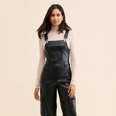 Cargo Overalls, Leather Overalls, French Girls, Casual Jumpsuit, Vegan Leather, Overalls, Women's Fashion, Jumpsuit, Free Shipping