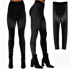 Make A Fashion Statement With These High-Waisted Leggings Featuring On-Trend Crystal Rhinestones Studs. Crafted With Comfortable Stretch Mesh Fabric And Lined Shorts, These Leggings Are Designed To Move With You And Hug Your Curves For A Flattering Fit. Perfect For Dressing Up Or Down. One Size Fits Most. 95% Polyester And 5% Spandex. All Items Come From Non Smoking Home. Follow Rhinestone Gal Boutique On Facebook. Www.Rhinestonegal.Com Nylon Leggings, Stretch Mesh Fabric, Suede Leggings, Fleece Leggings, Girly Accessories, Stretch Leggings, Rhinestone Studs, High Waisted Leggings, Mesh Fabric