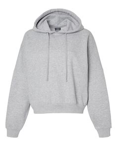 7 oz./yd², 65/35 cotton/polyester fleeceBoxy fitSuper soft sueded finishJersey lined hoodWhite braided drawcordRibbed-knit cuffs and waistbandTear away label Camp Site, Raglan Pullover, French Terry Hoodie, Crop Hoodie, Sports Hoodies, Break Room, Pullover Hoodies, Pink Sweatshirt, Fun Ideas