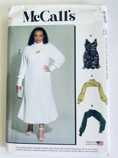 a woman's dress and pants sewing pattern from the book, mecalis