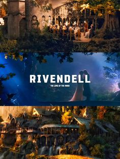 the movie poster for rivendeli is shown in three different colors and sizes