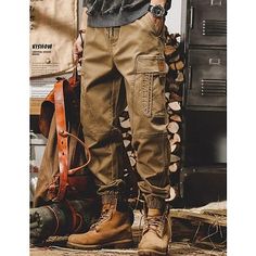 Season:Spring   Fall,Winter; Fabric:Cotton Blend; Gender:Men's; Style:Casual,Fashion; Occasion:Daily,Going out,Outdoor; Fit Type:Regular Fit; Function:Breathable,Soft,Comfort; Waistline:Mid Waist; Pattern:Plain; Design:Pocket,Drawstring,Elastic Waist; Pants Type:Cargo Pants,Cargo Trousers,Techwear; Front page:FF; Listing Date:11/24/2023; Hips:; Length:; Waist: Cargo Pants Men Black, Moda Safari, Techwear Cargo Pants, Black Cargo Trousers, Rave Pants, Casual Work Pants, Vintage Place, Combat Trousers, Overalls Men