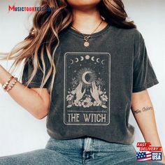 The Witch Tarot Card Shirt Halloween Witchy Shirts T-Shirt Sweatshirt Check more at https://musictourtees.com/product/the-witch-tarot-card-shirt-halloween-witchy-shirts-t-shirt-sweatshirt/ Tarot Shirt Design, Witchy Shirts, Witch Tarot Card, Witches Tarot Cards, Witch Tshirt, Tarot Shirt, Tarot Card Shirt, Witch Tarot, The Witch