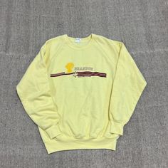 ITEM : Vintage Brandon Manitoba Sweatshirt Medium Yellow 1980s Canada   Size on Tag : Medium Flaws :  Measurements : Please Refer to Photos For Measurements  USA Buyers Will Not Be Charged Customs / Duties All Items Are Shipped Through  A Freight Forwarder In NY State & Processed With USPS / UPS. Please advise not all Items Fit to The Given Tag Size Refer To Measurements Shown Please Feel Free to Ask Any questions you may have Retro Cotton Sweatshirt, Yellow Retro Crew Neck Tops, Brandon Manitoba, Yellow Vintage Crew Neck Top, Retro Yellow Long Sleeve Sweater, Yellow Retro Cotton Sweatshirt, Retro Yellow Cotton Sweatshirt, Vintage Yellow Long Sleeve Sweater, Vintage Yellow Crew Neck Sweatshirt