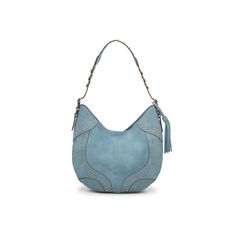 Jessica Simpson-Raven Hobo Bag Enjoy an effortlessly cool style with the Raven hobo bag from Jessica Simpson. This oversized purse features boho-inspired details including a cool crescent-shaped silhouette you can easily throw over your shoulder. Embellished with goldtone studs and a fringe accent. Trendy Hobo Tote Bag With Metal Hardware, Casual Hobo Bag With Metal Hardware, Bohemian Crossbody Hobo Bag, Bohemian Hobo Crossbody Bag, Oversized Purse, Throw Over, The Raven, Spain And Portugal, Blue Bags