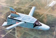 an artist's rendering of a nasa jet in flight