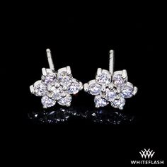 Flower Cluster Diamond Earrings Classic White Flower Earrings With Prong Setting, Classic Flower Shaped Earrings With Prong Setting, Classic Flower Earrings With Prong Setting, Diamond Earrings Design, Flower Cluster, Designer Earrings, Beauty Women, Perfect Pair, Earring Set