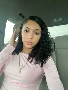 Cute Plats Hairstyles, Curly Hair Swoop, Shoulder Length 3b Hair, Curly Hairstyles 3b Curls, Hairstyles 3c Curly Hair, 3c Curly Hair Styles, Short 3b Hairstyles, Black Girls Curly Hairstyles, Wavy Hair Naturally Hairstyles