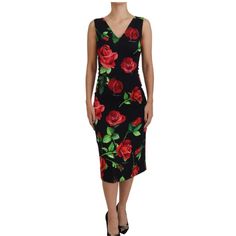 Brand: Dolce & Gabbana Size: Labeled It 42 | Us Medium Sleeveless V-Neck Dress With Floral Rose Pattern With Back Zipper Closure, And Silk Lining. Floral Sheath Midi Dress. Type: Midi Sheath Dress Color: Black Rose Print Zipper Closure On The Back Material: 92% Silk 8% Elastane Lining: 94% Silk 6% Elastane Condition: New With Tags Made In Italy Authenticity Guaranteed Ships From Austin, Tx, Same Day If Purchased By 2 Pm Ct. Elegant Multicolor Formal Dresses, Elegant Fitted Multicolor Dresses, Elegant Multicolor Midi Dress For Formal Occasions, Elegant Multicolor Formal Midi Dress, Multicolor Midi Formal Dress, Multicolor Midi Dress For Formal Occasions, Formal Multicolor Midi Dress, Multicolor Fitted Formal Midi Dress, Fitted Multicolor Formal Midi Dress