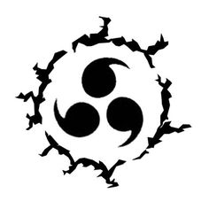 a black and white logo with bats in the center, on top of it is a circular