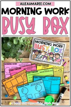 the morning work busy box is filled with activities to help students practice their language skills