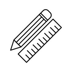 a black and white line drawing of a pencil