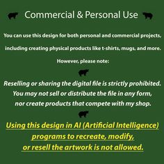 a green poster with the words commercial and personal use