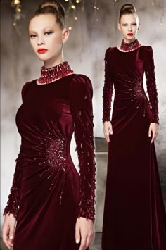 Red Velvet Dress, Wedding Robe, فستان سهرة, Velvet Fashion, Designer Dresses Indian, Embroidery Fashion, Fashion Tips For Women, Vestidos De Noche