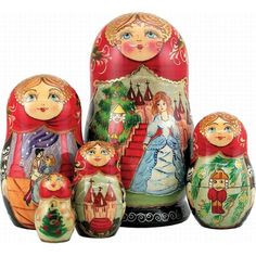 the russian nesting dolls are painted with different colors