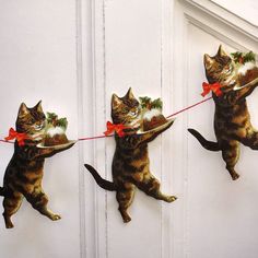 Cat Garland, Pyjamas Party, Christmas Cat, Victorian Christmas, Disco Party, Garland Decor, Merry Little Christmas, Father Christmas