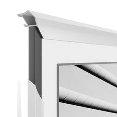 a close up of a white frame with an open window in the middle and black trim around the edges