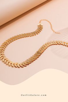 Embrace modern elegance with our Floral Gold Choker 🌼. Its sleek petal design is perfect for contemporary fashionistas 💃. Add a touch of sophistication to your look today 🌹. Shop at OutfitGalore.com! Chic Metal Necklaces For Wedding, Elegant Gold Chain Necklace For Party, Modern Party Choker Necklace, Modern Jewelry With Delicate Chain For Party, Elegant Metal Chain Necklace For Party, Elegant Metal Chain Party Necklace, Modern Gold Necklace For Wedding, Elegant Long Metal Choker Necklace, Elegant Metal Choker For Party