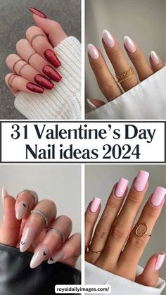 Neutral February Nails, Simple Nail Designs Valentines Day, Vday Nails Valentines Day Short, Simple Valentines Day Nails Almond, Elegant Valentine Nails, Valentine Nails Designs Gel, February Nails Ideas Valentines Day Red, Nude Valentines Day Nails, Glitter Valentines Nails