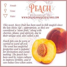 an advertisement for peach water with information about it