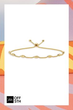 Bohemian In Essence, This Delicate Wheat Chain Bracelet Flaunts A Utilitarian Bolo Design. 14k Yellow Gold Bolo Clasp Imported Size Length, About 8.25"-8.75". Center Core - W Fine Jewelry > Saks Off 5th > Barneys Warehouse. Saks Fifth Avenue. Adjustable 14k Gold Bracelet With Gold Beads, Gold-tone Beaded Jewelry, Adjustable Fine Jewelry Gold Bracelet In Yellow Gold, Adjustable Yellow Gold Fine Jewelry Bracelet, Adjustable Yellow Gold Hand-strung Bracelet, Adjustable Single Strand Jewelry, 14k Gold Jewelry With Round Beads, Gold Beaded Bracelets With Adjustable Chain, Gold-tone Jewelry With Gold Beads