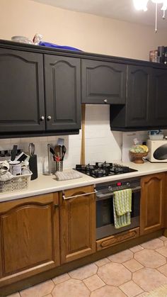 the kitchen is clean and ready for us to use in its new owner's home