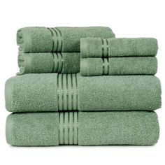 six towels stacked on top of each other